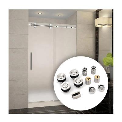 China Modern 304 Stainless Steel Telescopic Sliding Door Fitting 8 10 Sets 12 Mm Bathroom Shower Room Glass Door Accessories Fitting Hardware for sale