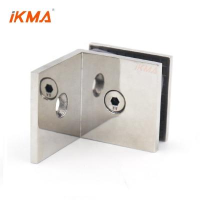 China Bathroom MADE IN CHINA stainless steel brass ZINC clips 45*45 or 50*50 for shower room 90 degree door clamps corner glass door clip for sale