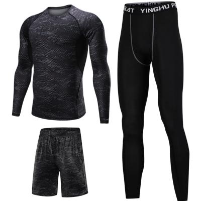 China Breathable Factory Directly For Sale 3pcs/PK 4 Way Stretch Gym Wear Mens Surplus Fitness Clothing Running Clothing for sale