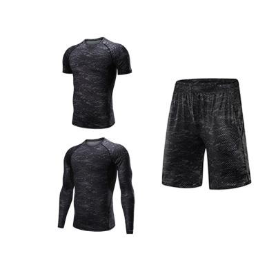 China Breathable Factory Directly For Sale 3pcs/PK 4 Way Stretch Gym Wear Men Running Fitness Clothing for sale