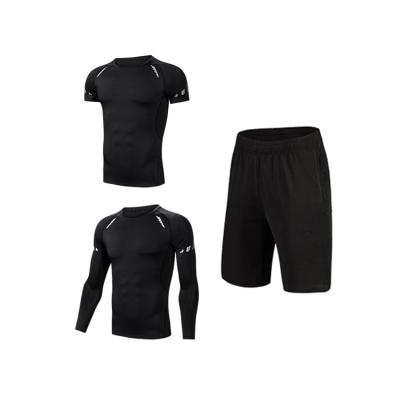 China Breathable Factory Directly For Sale 3pcs/PK 4 Way Stretch Gym Wear Men Running Fitness Clothing for sale