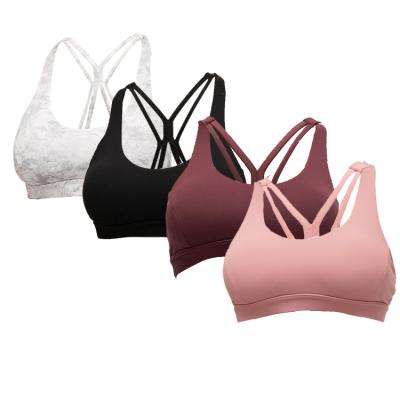 China Breathable Popular Custom Logo Sports Bra Spandex Workout Yoga Gym Fitness Fit Joga Bra For Women for sale