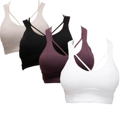 China Wholesale Breathable Fitness Ladies Sports Bra Custom OEM Top Logo Gym Yoga Sports Bra For Women for sale