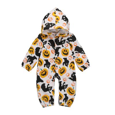 China Hot Sale Halloween Cartoons Thermal Graphic Printing Long Sleeve Baby Romper Costume Newborn Knitted Baby Clothes And Underwear For Kids for sale