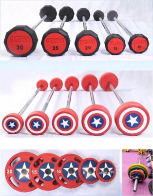 China Plastic Dip In Dumbbell OEM Custom Logo PU Coated Weightlifting Gym 10KG 40kg Detachable Adjustable Home Use Dumbbell Barbell Set Free Weights for sale