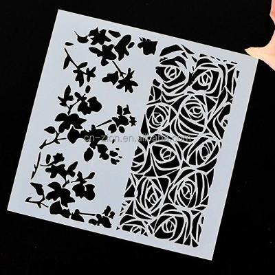 China Plastic Template 13*13cm Size DIY Drawing Stencil PET Material Spray Painting Template for sale