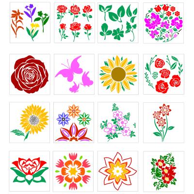 China Kids Drawing/Art Stencil 20pcs Set Plastic Sun Flower Stencil Planner Stencils For DIY Painting Template Drawing Stencils for sale