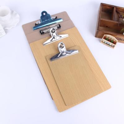 China New Design A4 Office/School Stationery Wooden Clipboard with Pen Holder Butterfly Metal Clip for Office and School Supplies Wooden Clip Board for sale