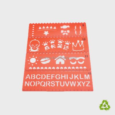 China Wall Decoration Customize Plastic Alphabet Stencil Leaves Letters Template Drawing Stencils for sale