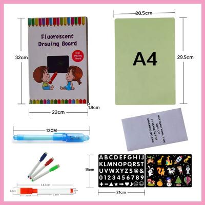 China Educational Toy Protective Board Fun Drawing Pad Board Glow In The Dark With Light For Kids Painting Board for sale