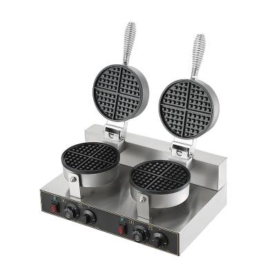 China Adjustable Thermostat Equipment Table Top Double Dish Commercial Non-Stick Waffle Stick Maker For Kitchen for sale