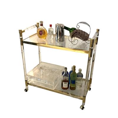 China Factory direct modern low price simple transparent acrylic trolley for sale