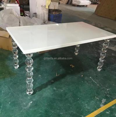 China (Other)Adjustable Factory Directly Sell Rectangular Acrylic Wedding Banquet Rectangular Modern Design Clear Cafe Dining Table With Leg for sale