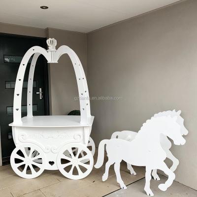 China Wedding Wedding White Acrylic Candy Cart For Wedding Event Decorations for sale