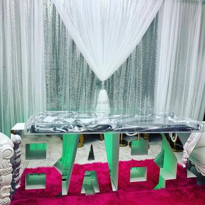 China Custom Convertible Birthday Baby Shower Decoration Metal LOVE ONE BABY Letter Table to Wedding Decoration for sale