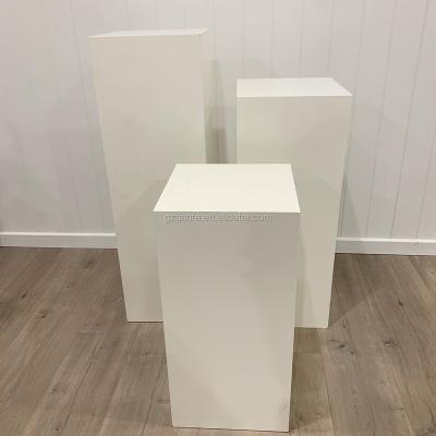 China Modern Customized Wedding Square Pedestals And Square White Acrylic Backdrop Pedestal Display Stand For Wedding Decorations for sale