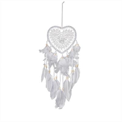 China New Eco-friendly DreamCatcher Indian Home Decor Feather Shape Heart Decor LED Wall Mounted Dream Catcher for sale