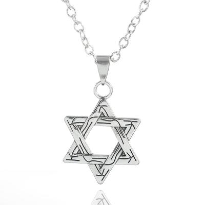 China CLASSIC Jewelry Fashion Hip Hop Necklace Men's Alloy Hexagram Star Necklace for sale