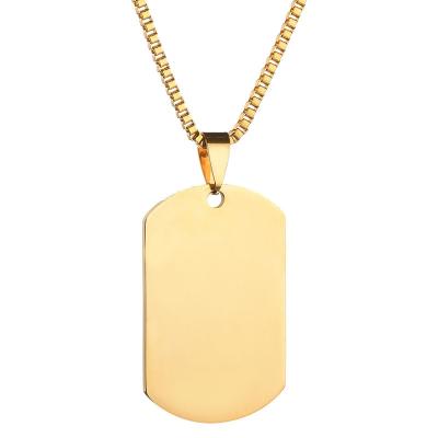 China CLASSIC Wholesale Stainless Steel Necklace Customizable Logo Print Blank Dogtag Engraving Pendant Necklace For Man for sale