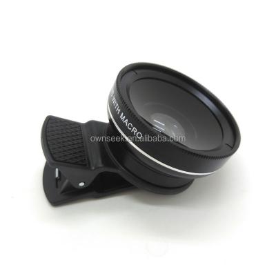 China Aluminum+glass Lens Best Quality 2 in 1 High Definition 0.45x Macro Smartphone Lens 15X Lens for sale