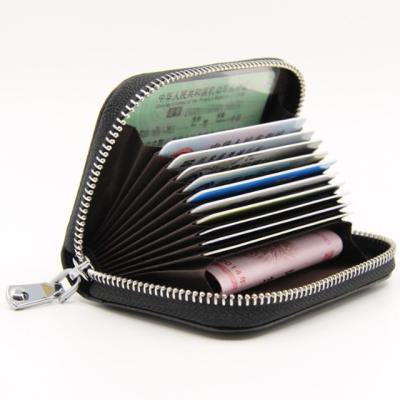 China New Vintage Cowhide Rfid Card Holder Genuine Leather Men Women Wallet For Business Card Holders Organizer Purse Bag for sale