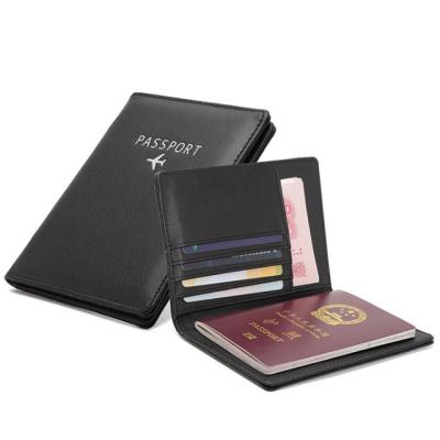 China New Vintage Men Women RFID Business Passport Covers Holder Bank Card PU Wallet Case Multifunctional Leather Travel Accessories for sale