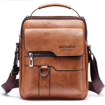 China New High Quality Vintage Men's Cross - Body Bag Shoulder Bag Men Handbags Multifunctional Large Capacity Slot Leather Bag For Man Messenger for sale