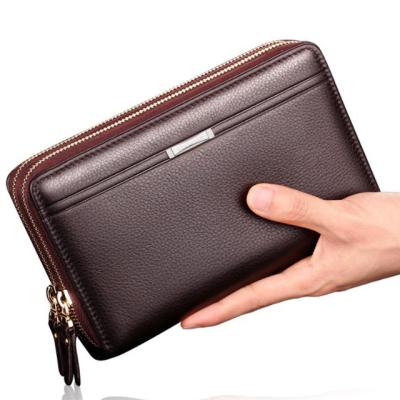 China New High Quality Men's RFID Long Wallet Men's Vintage Card Holder Coin Purse Latch Mini Bag Casual Design Money for sale