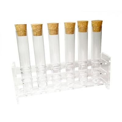 China Lucite 6 Holes Acrylic Test Tube Rack Holders Tray For Kids Art Lab for sale