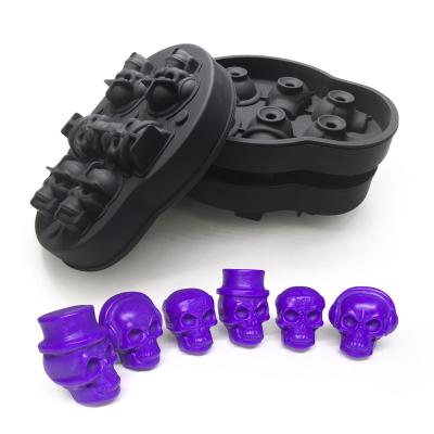 China Viable Silicone Epoxy Resin Ice Cube Tray Molds Ice Maker and Skull Shape Ice Cube Tray Set for Whiskey Cocktail for sale