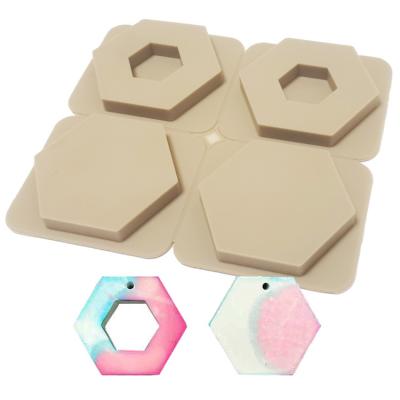 China Viable Aromatherapy Wax Die Hexagon Gypsum Mold Creative Silicone Resin Scented Candles Molds for sale