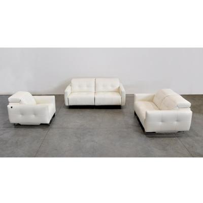 China YASITE High Quality Italian Design Recliner 3+2+1 Seater White Leather Sectional Sofa for sale