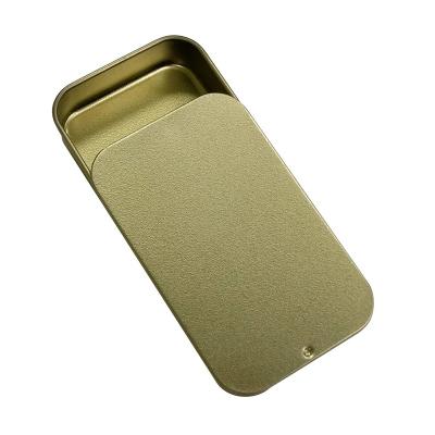 China High Quality Golden Slide Tin Box Small Metal Tin Case For Chocolate Candy Storage Box for sale