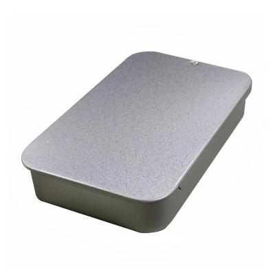 China Sliding Tin Box Rectangular Sliver Slide Lid Metal Tin Case For Keys Keeping Small Box for sale