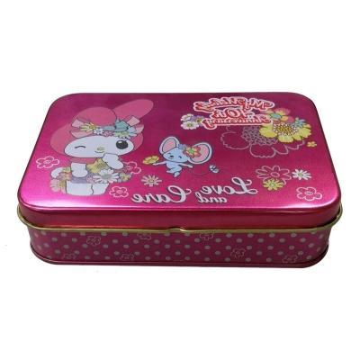 China Flip Cover Tin Box Custom Printed Rectangular Hinged Metal Tin Box For Cookie Candy Gift Storage for sale