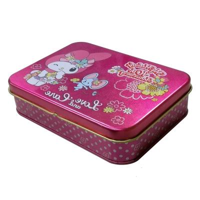 China Flip Cover Tin Box Chocolate Cookie Package Custom Printed Rectangular Hinged Metal Tin Gift Box for sale