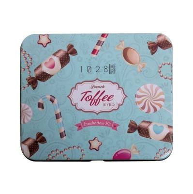 China Custom Square Flip Cover Tin Box Metal Tin Hinged Box For Cosmetic Eyeshadow Package Gift Case for sale