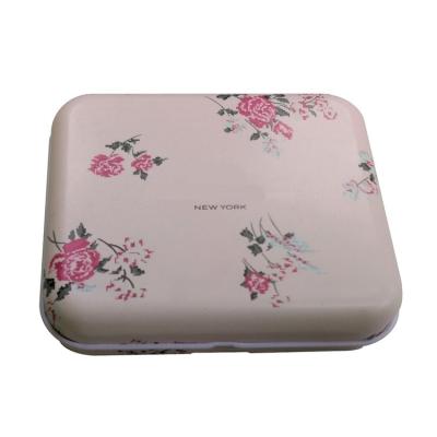 China Flip Cover Tin Box Hinged Lid Square Custom Printed Small Metal Tin Case For Gift Mint for sale