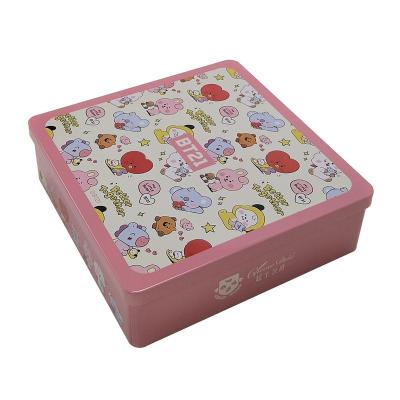 China Heaven And Earth Cover Square Tin Box Metal Tin Gift Box With Custom Printing For Cookie Biscuit Cake Package for sale