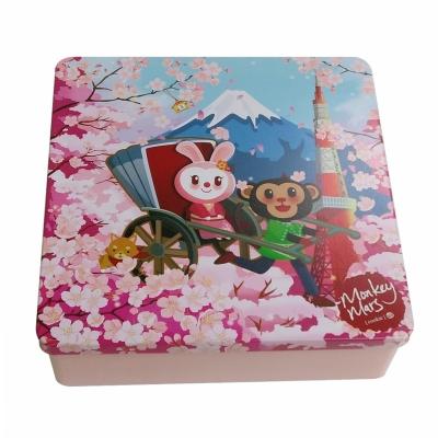 China Heaven And Earth Cover Tin Box Custom Printed Large Square Metal Tin Gift Box For Cake Cookie Package for sale