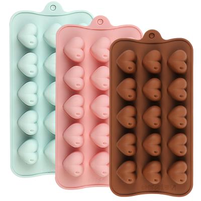 China Heart Viable Hot Candy Baking Molds Cake Mold Cake Decorations Silicone Chocolate Molds for sale