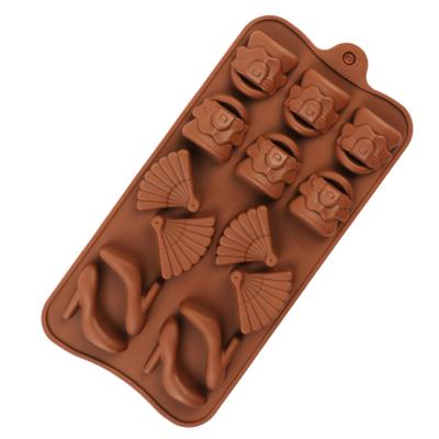 China Sustainable Candy High Heels Bag Cake Mold Cake Decorations Silicone Chocolate Molds for sale