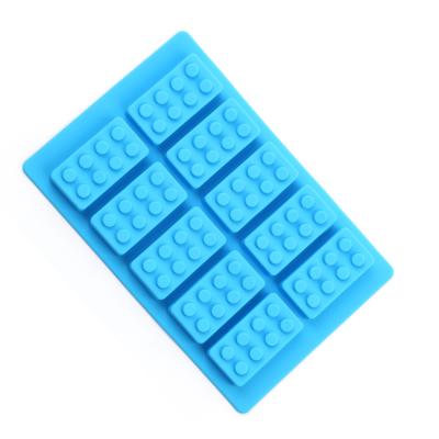 China Building Block Cube Mold Chocolate Mold Viable Silicone Lego Ice Tray Mold for sale