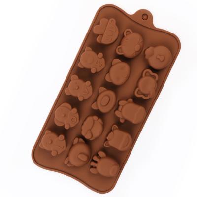 China Sustainable LOVE Cut Anmial Baking Jelly Candy Mold Cake Decorations Silicone Chocolate Molds for sale