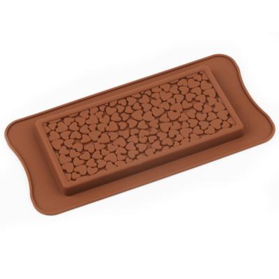 China Viable Candy Mold Heart Chocolate Bar Mold Baking Cake Decorations Silicone Chocolate Molds for sale