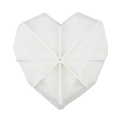 China Diamond Love Heart Shape Mold Viable Bun Tool Silicone Mousse Cake Baking Mold for sale