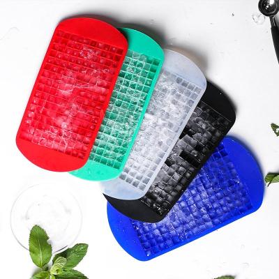 China 160 Cavity Viable Silicone Ice Maker Kitchen Square Bar Mold Small Mini Ice Cube Tray Ice Tools for sale