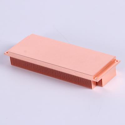 China Custom Skiving Big Heatsink High Power Fin Heatsink Copper Radiator for sale