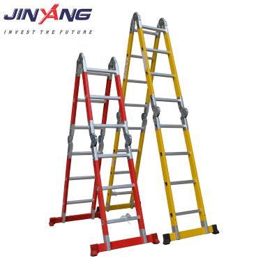 China JINYANG JY-L-404 Folding Ladders 2-8 STEPS Aluminum Universal Ladder For Professional Use for sale