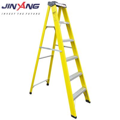 China Folding ladders JINYANG JY-L-FY05 3-10 STEPS hot sale plastic top fiberglass single side step ladder for sale